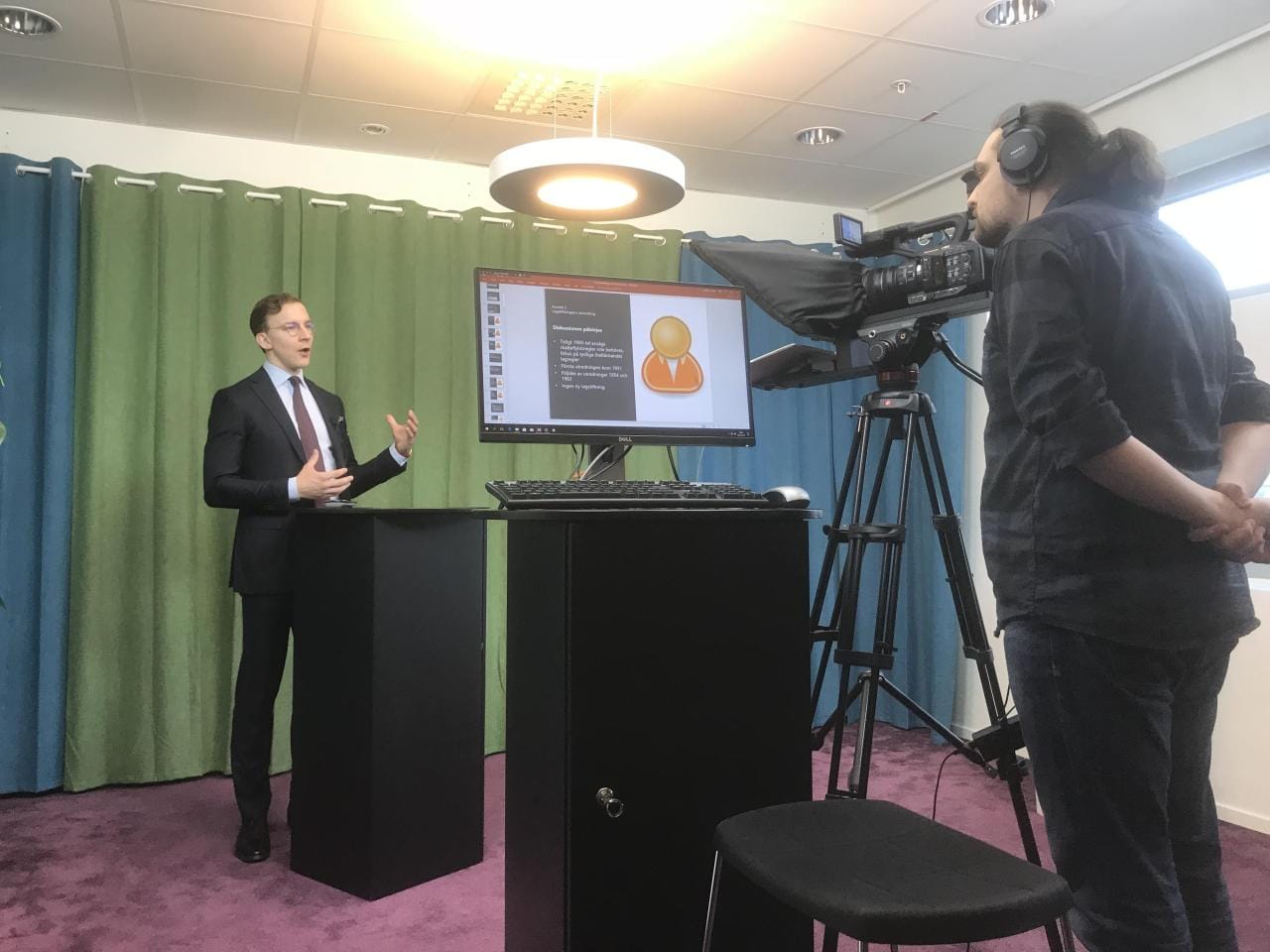 Recording a legal professional for a Norstedts Juridik digital course